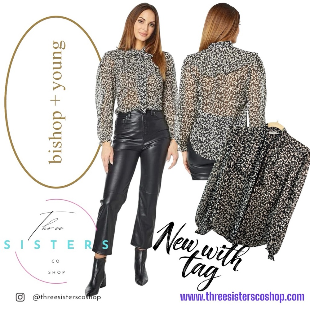 bishop + young Selena Poet Blouse In Burnout Print